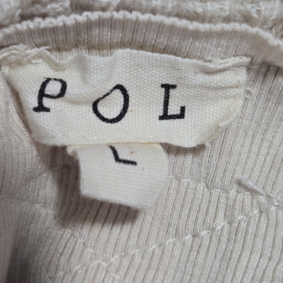 POL Womens Boho Ribbed Crochet Trim Contrast Racerback Tank Top Size Large - Picture 4 of 6